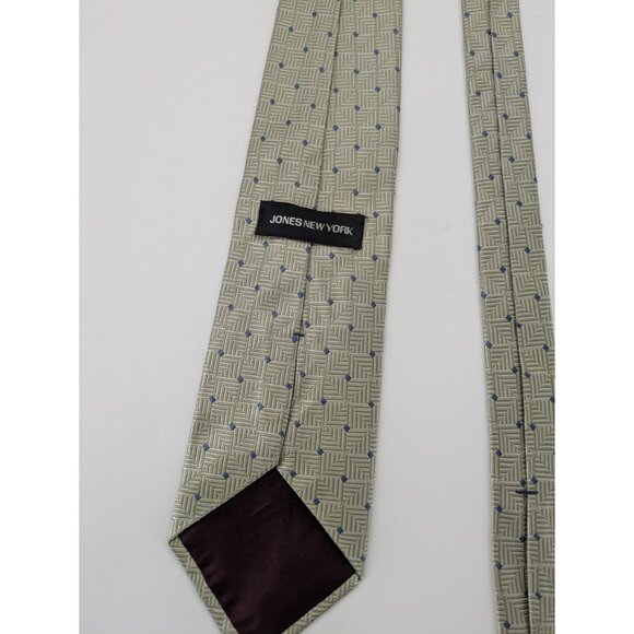 JONES NEW YORK MENS TIE 4 X 59 LIGHT GREEN WITH BLUE ACCENTS - Picture 6 of 8